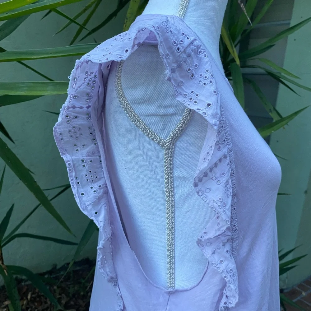 Anthropologie Light Purple Ruffle Muscle Tank - Picture 6 of 8